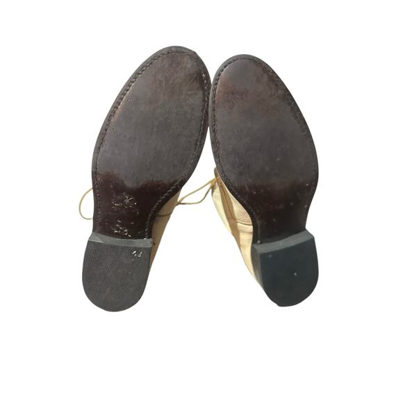 Vintage Acme Cream Leather Ankle Lace Up Western Kiltie Boots Size 6 M - Picture 6 of 7